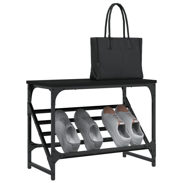 Schwarzer Schuhständer Danisia 60x30x45cm (Holz)