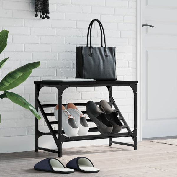 Schwarzer Schuhständer Danisia 60x30x45cm (Holz)