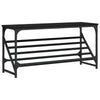 Schwarzes Schuhregal Danisia 90x30x45cm (Holz)