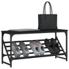 Schwarzes Schuhregal Danisia 90x30x45cm (Holz)