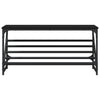 Schwarzes Schuhregal Danisia 90x30x45cm (Holz)