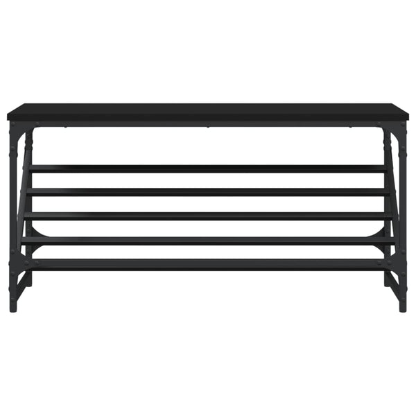 Schwarzes Schuhregal Danisia 90x30x45cm (Holz)