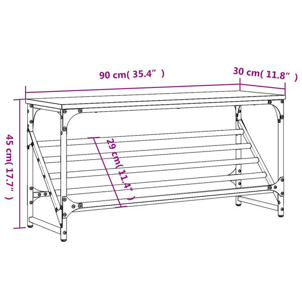 Schwarzes Schuhregal Danisia 90x30x45cm (Holz)