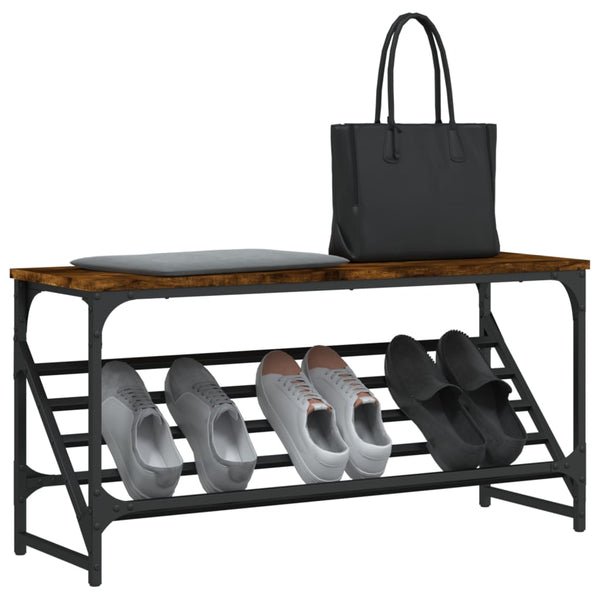 Schuhregal Raucheiche Danisia 90x30x45cm (Holz)