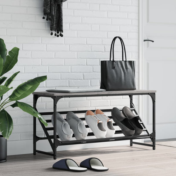 Grauer Schuhständer Danisia 90x30x45cm (Holz)