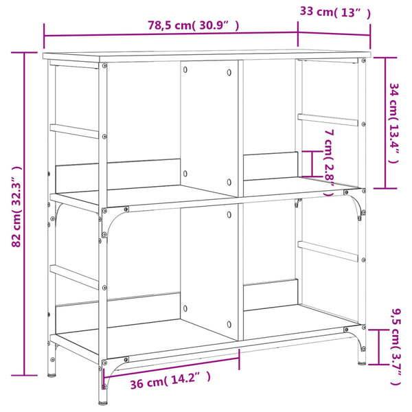 Graues Bücherregal Comarnic 78,5x33x82cm (Holz)