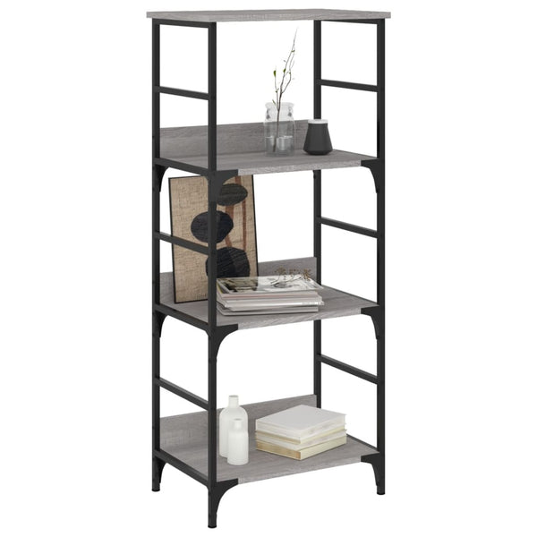 Graues Bücherregal Ohanes 50x33x117,5cm (Holz)