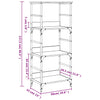 Graues Bücherregal Ohanes 50x33x117,5cm (Holz)