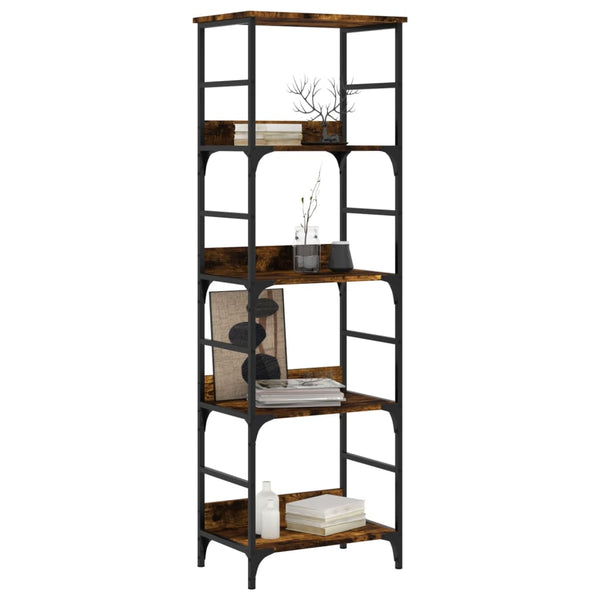Räucher-Eichenholz-Bücherregal Ohanes 50x33x153cm (Holz)