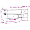 Grauer Couchtisch Transgaz 100x51x45cm (Holz)