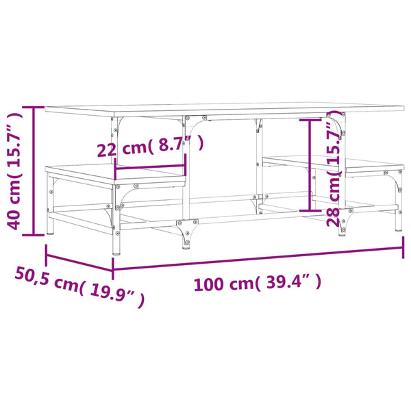 Couchtisch Tanzica, schwarz, 100x50,5x40cm (Holz)