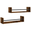 Wandregale mit Stangen Vince 60x16x14cm aus Raucheiche (2 Stk.)