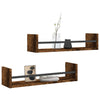 Wandregale mit Stangen Vince 60x16x14cm aus Raucheiche (2 Stk.)