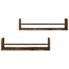 Wandregale mit Stangen Vince 60x16x14cm aus Raucheiche (2 Stk.)