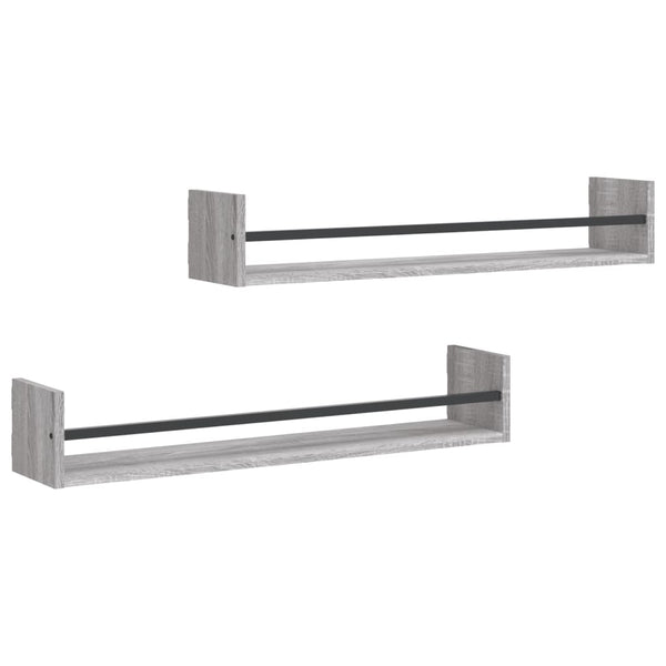 Graue Wandregale mit Stangen Vince 80x16x14cm (2 St. Sonoma)