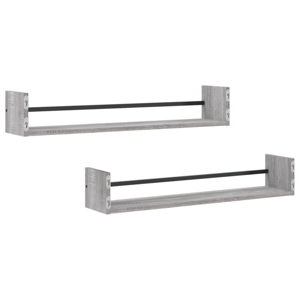 Graue Wandregale mit Stangen Vince 80x16x14cm (2 St. Sonoma)