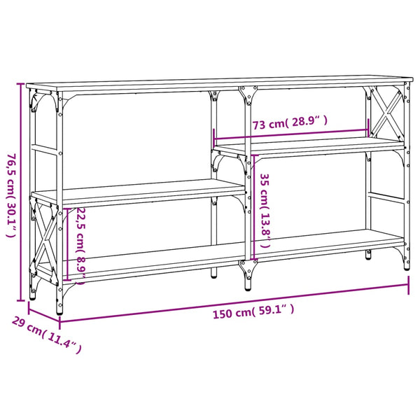 Grauer Konsolentisch Leny 150x29x76,5cm (Holz)
