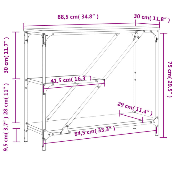 Konsolentisch Savutammi Augostina 88,5x30x75cm (Holz)