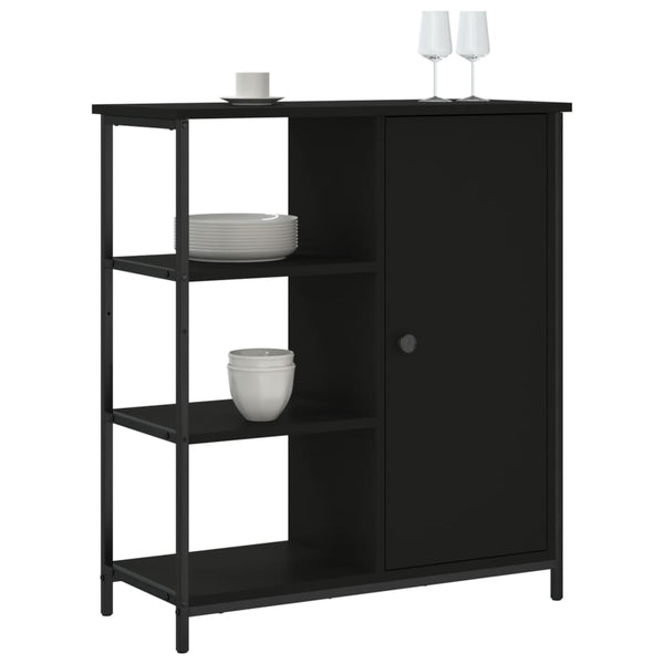 Schwarze Anrichte Marghita 70x30x80cm (Holz)