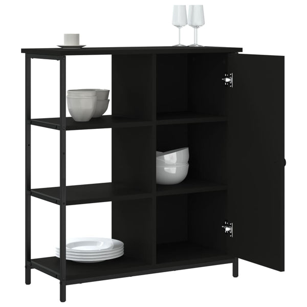 Schwarze Anrichte Marghita 70x30x80cm (Holz)