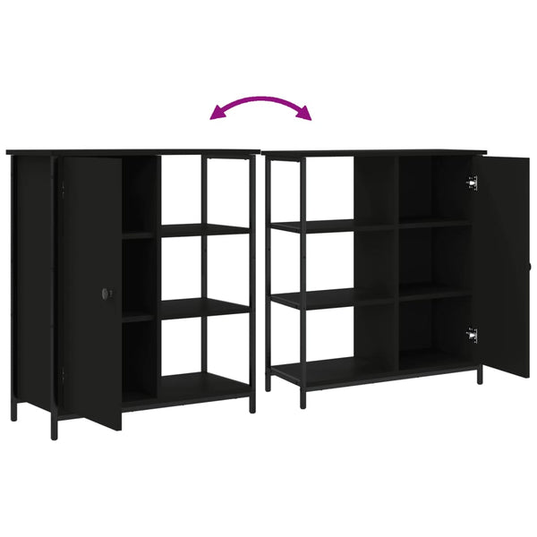 Schwarze Anrichte Marghita 70x30x80cm (Holz)