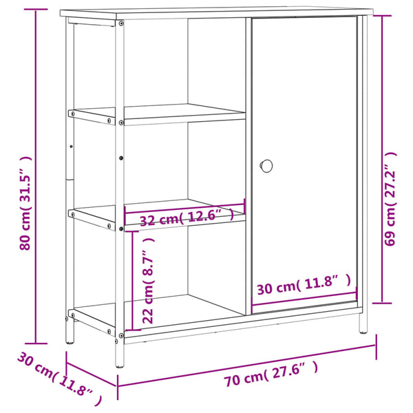 Harmaa senkki Marghita 70x30x80cm (puinen)