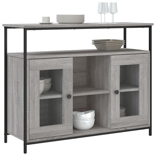 Graues Sideboard Ghiulserim 100x35x80cm (Holz)