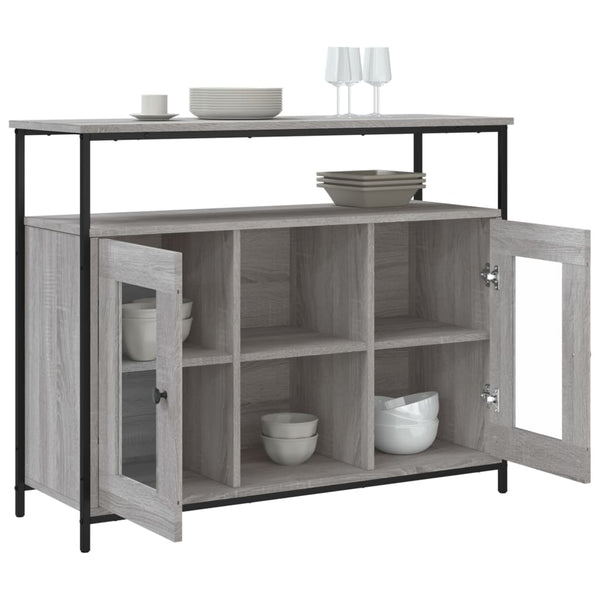 Graues Sideboard Ghiulserim 100x35x80cm (Holz)