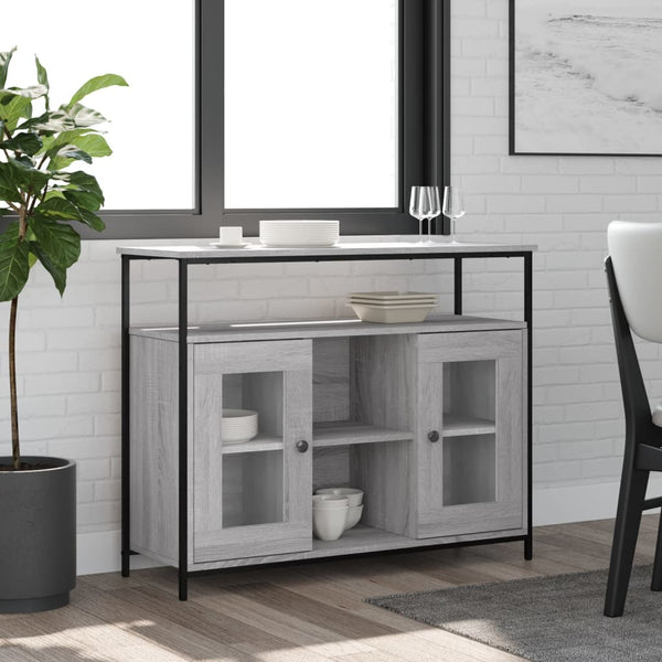 Graues Sideboard Ghiulserim 100x35x80cm (Holz)