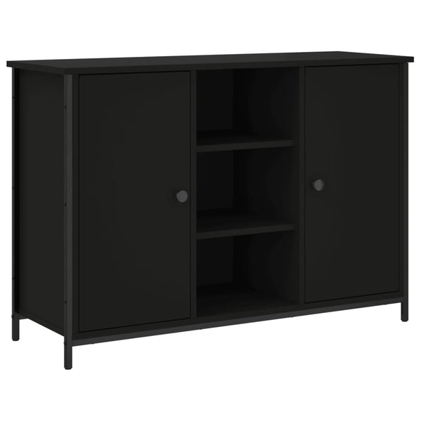 Schwarzes Sideboard Moanta 100x35x70cm (Holz)