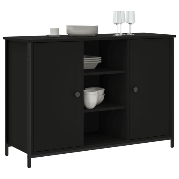 Schwarzes Sideboard Moanta 100x35x70cm (Holz)