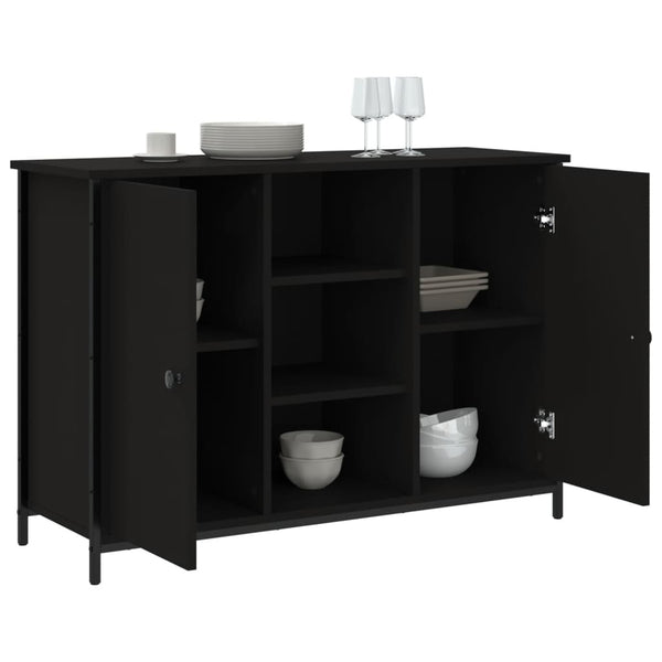 Schwarzes Sideboard Moanta 100x35x70cm (Holz)