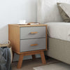 Nachttisch OLDEN grau und braun vollmassive Kiefer