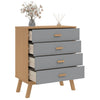 Kommode OLDEN grau und braun massiv Kiefer