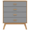 Kommode OLDEN grau und braun massiv Kiefer