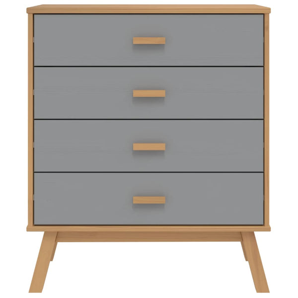 Kommode OLDEN grau und braun massiv Kiefer