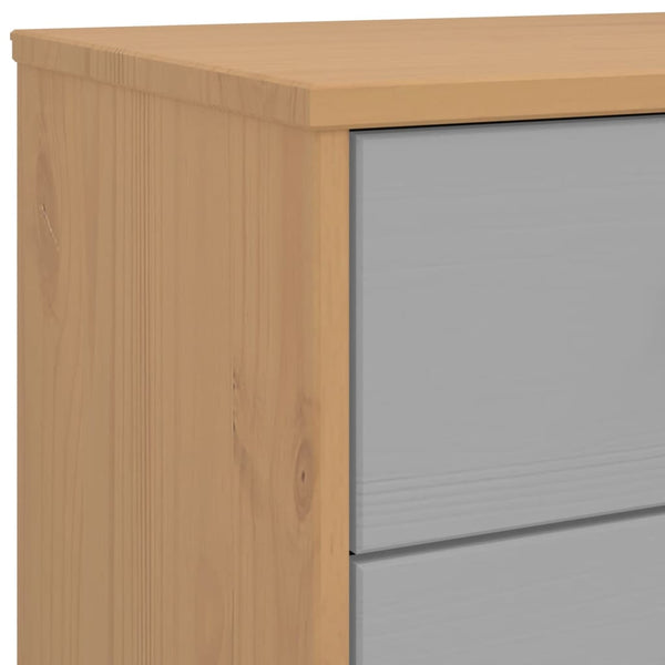 Kommode OLDEN grau und braun massiv Kiefer