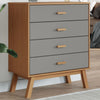 Kommode OLDEN grau und braun massiv Kiefer