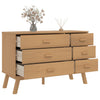 Braune Kiefer-Kommode OLDEN