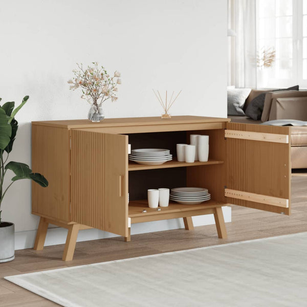 OLDEN Sideboard, braun, Größe 114x43x73,5 cm, Material Kiefer massiv