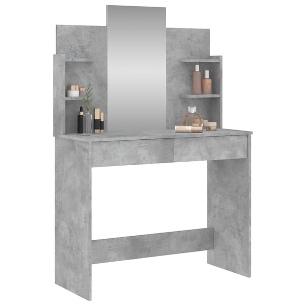 Betongrauer Schminktisch Dulfu 96x39x142cm