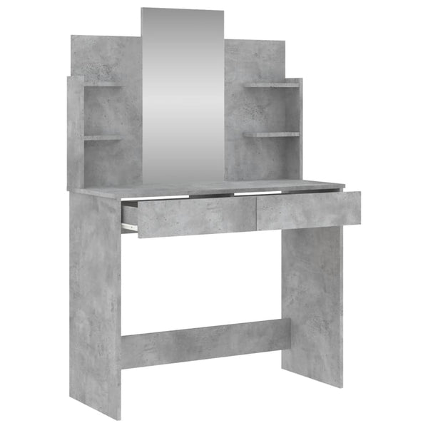 Betongrauer Schminktisch Dulfu 96x39x142cm