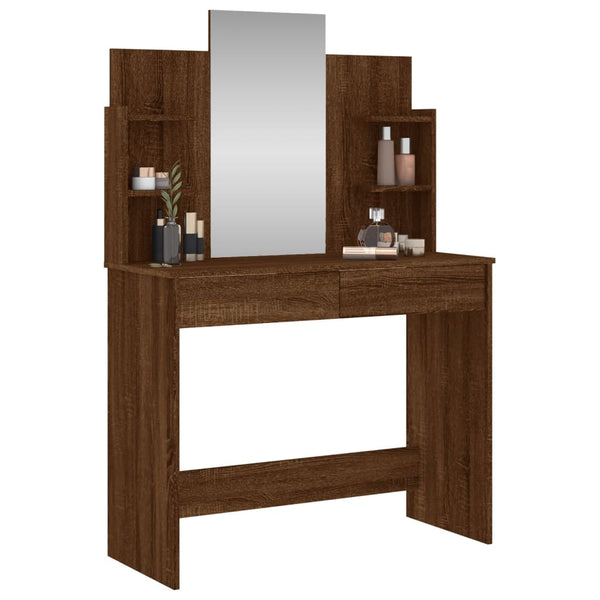 Schminktisch Dulfu aus brauner Eiche 96x39x142cm