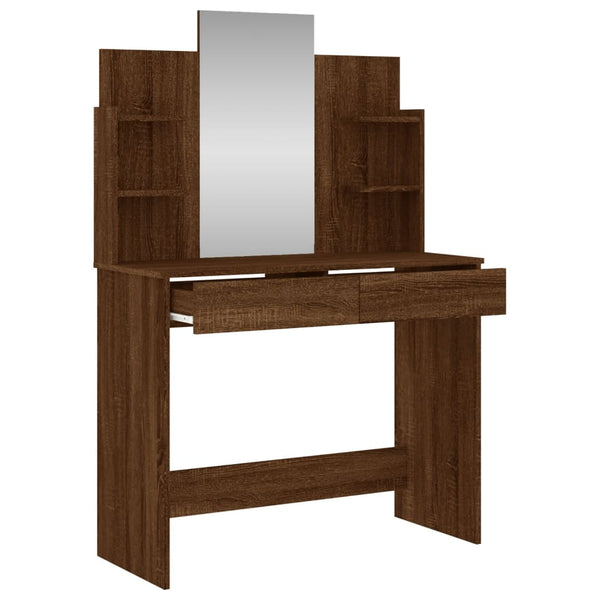 Schminktisch Dulfu aus brauner Eiche 96x39x142cm