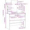 Schminktisch Dulfu aus brauner Eiche 96x39x142cm
