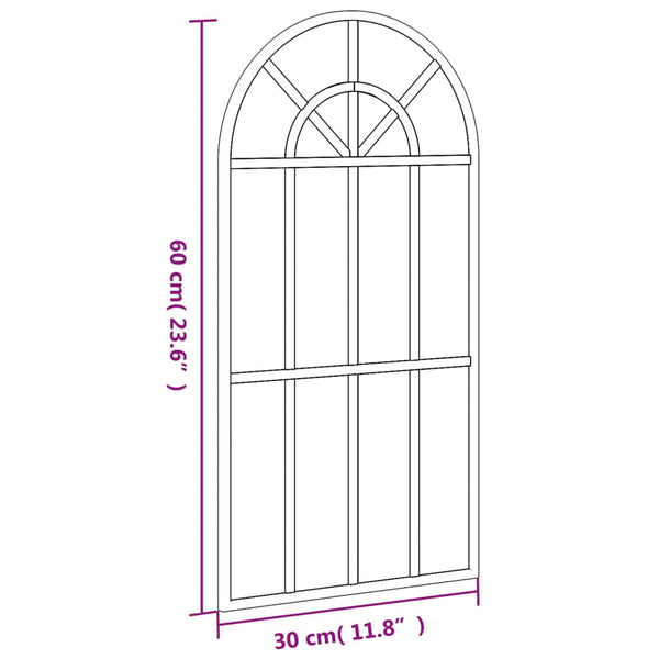 Schwarzer Wandspiegel Roneo 30x60cm (Bogendesign Eisen)