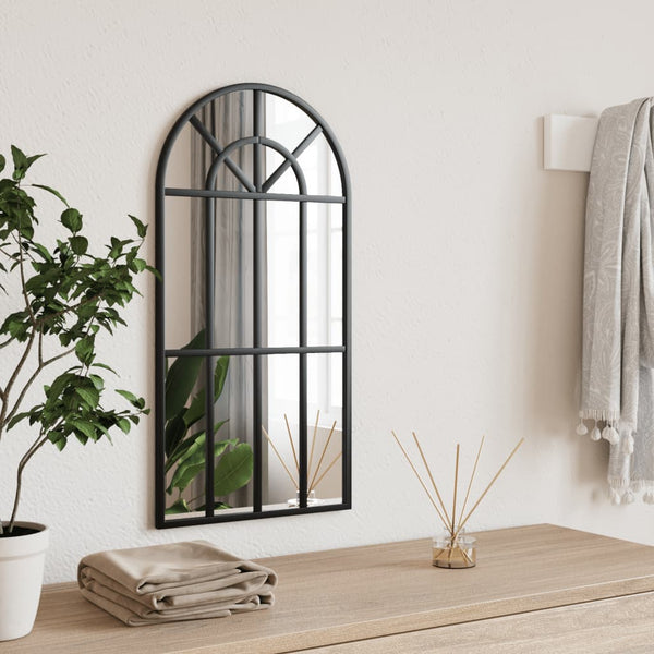 Schwarzer Wandspiegel Roneo 30x60cm (Bogendesign Eisen)