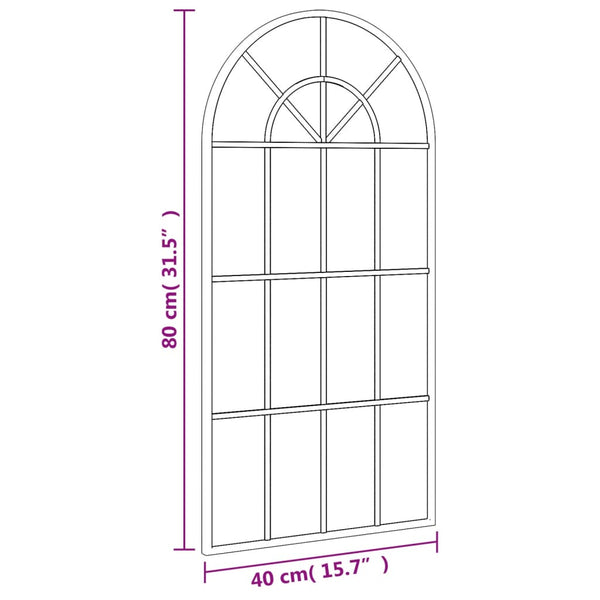 Schwarzer Wandspiegel Roneo 40x80cm (Bogeneisen)