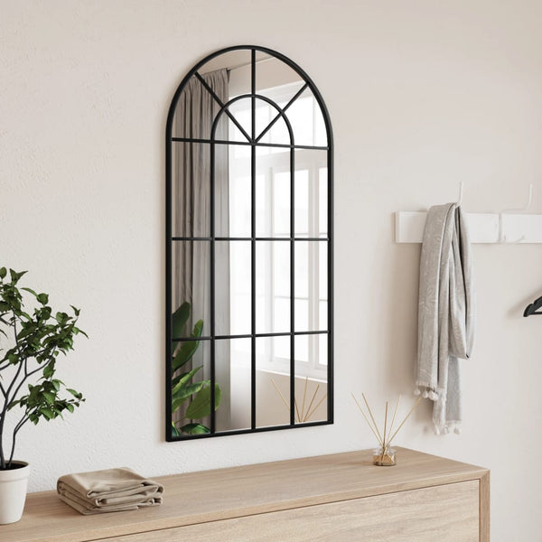 Schwarzer Wandspiegel Roneo 50x100cm (Bogen Eisen)