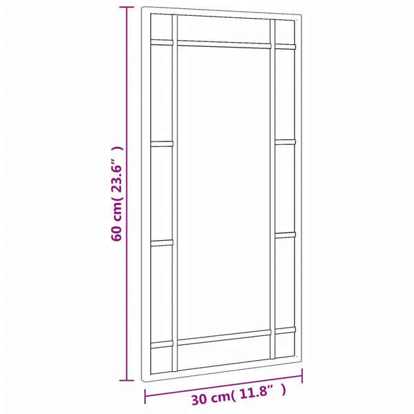 Schwarzer Wandspiegel Soriana 30x60cm (rechteckiges Eisen)